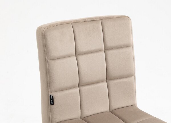 HR7009K Latte modern velúr szék arany lábbal