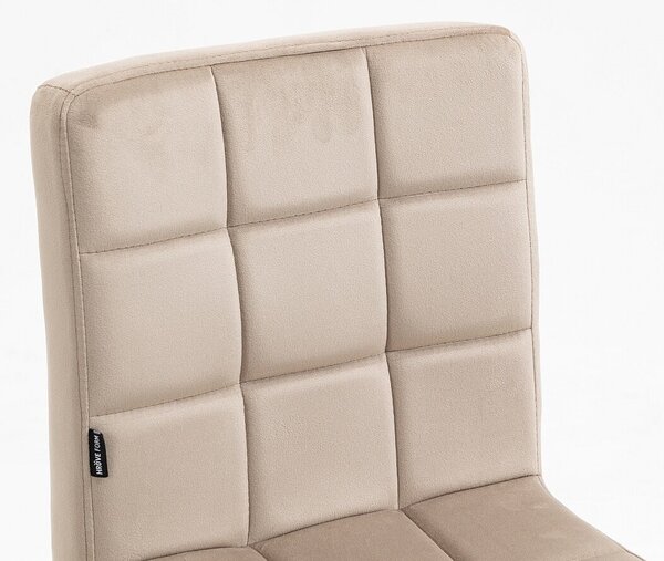 HR7009N Latte modern velúr szék fekete lábbal