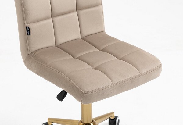 HR7009K Latte modern velúr szék arany lábbal