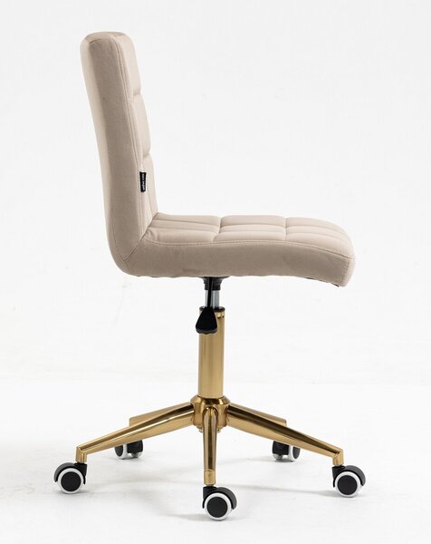 HR7009K Latte modern velúr szék arany lábbal