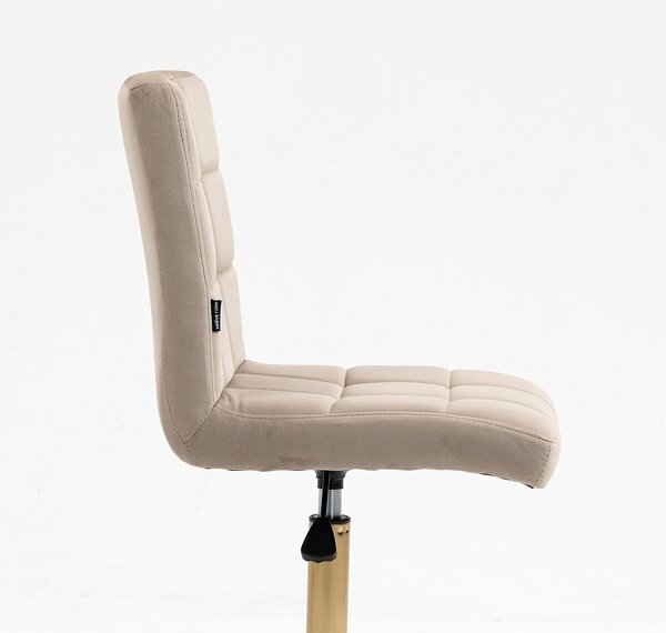HR7009K Latte modern velúr szék arany lábbal