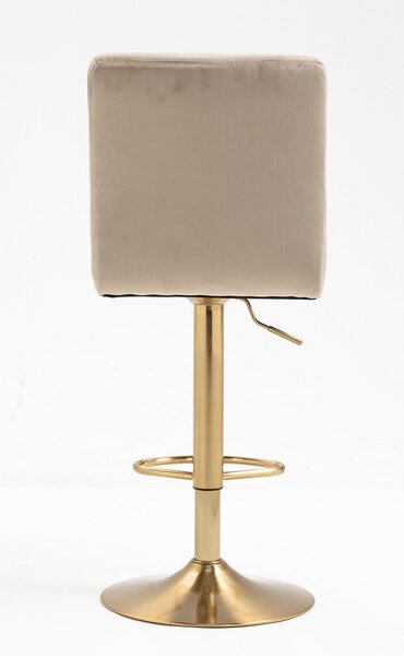 HR7009W Latte modern velúr szék arany lábbal