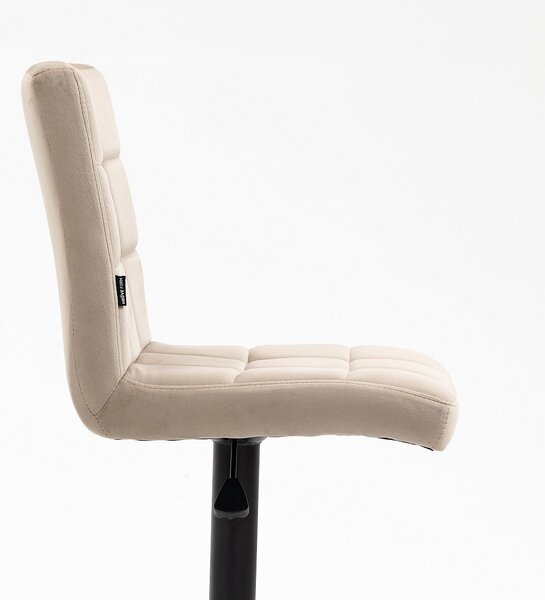 HR7009W Latte modern velúr szék fekete lábbal