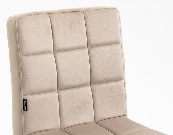 HR7009W Latte modern velúr szék fekete lábbal