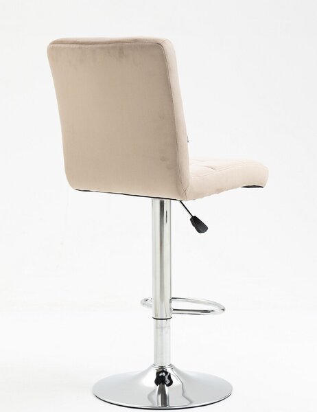 HR7009W Latte modern velúr szék krómozott lábbal