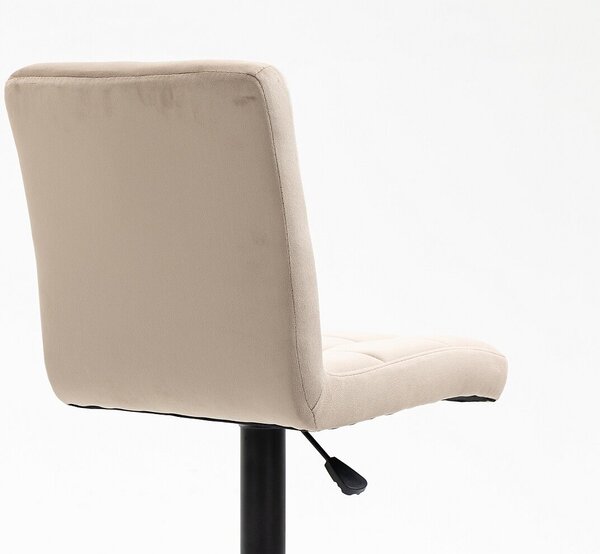 HR7009W Latte modern velúr szék fekete lábbal