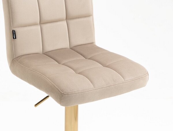 HR7009W Latte modern velúr szék arany lábbal