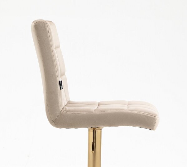 HR7009W Latte modern velúr szék arany lábbal