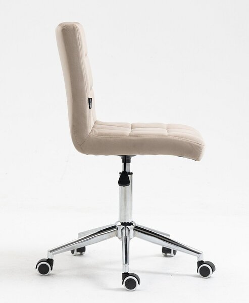 HR7009K Latte modern velúr szék krómozott lábbal