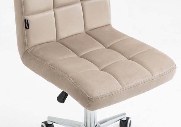 HR7009K Latte modern velúr szék krómozott lábbal