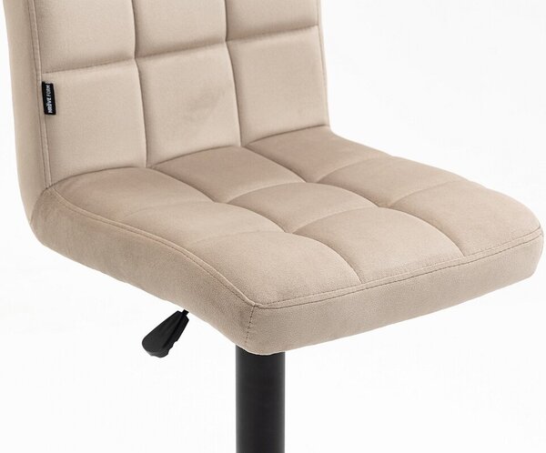 HR7009W Latte modern velúr szék fekete lábbal