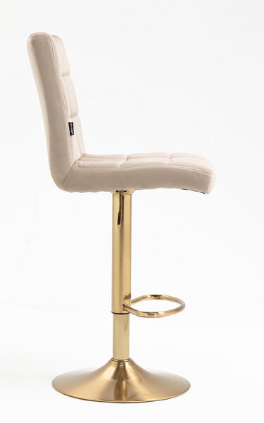 HR7009W Latte modern velúr szék arany lábbal