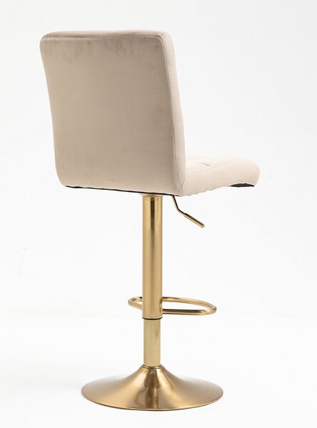 HR7009W Latte modern velúr szék arany lábbal