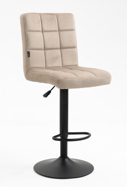 HR7009W Latte modern velúr szék fekete lábbal