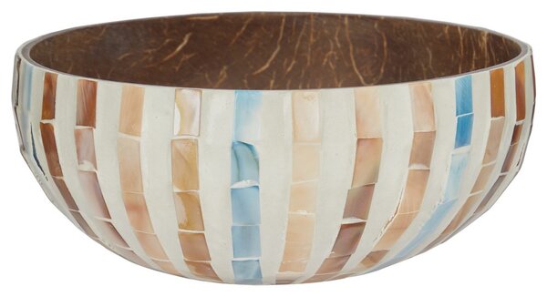 COCONUT kókuszdió tál Ø14 cm , csíkos mozaikos
