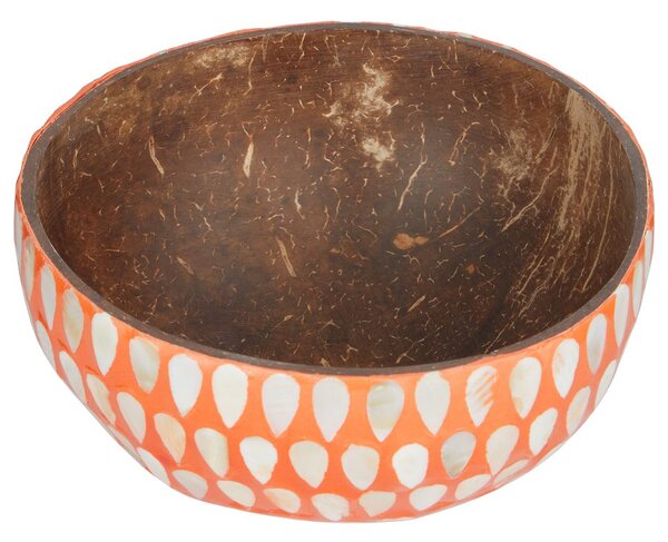 COCONUT kókuszdió tál Ø14 cm , narancssárga mozaikos