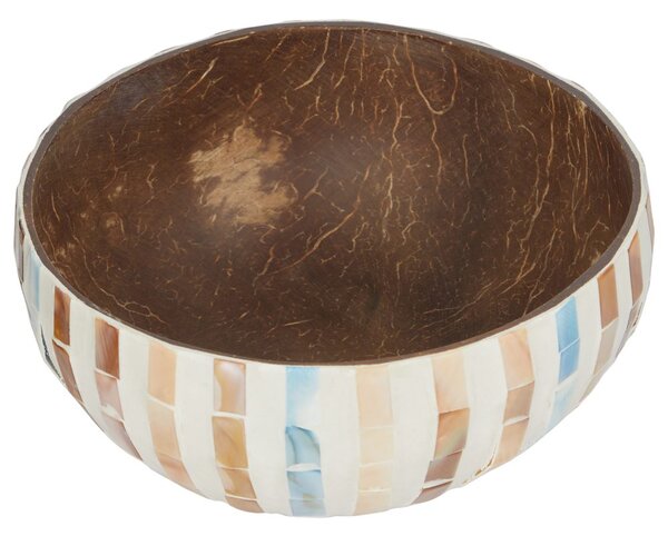 COCONUT kókuszdió tál Ø14 cm , csíkos mozaikos