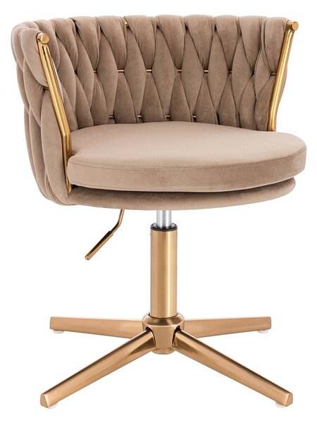 HR450CROSS Latte Modern Velúr Szék Arany lábbal