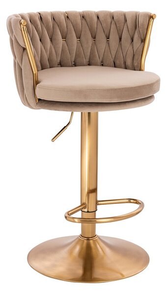 HR450W Latte Modern Velúr Szék Arany lábbal
