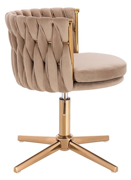 HR450CROSS Latte Modern Velúr Szék Arany lábbal