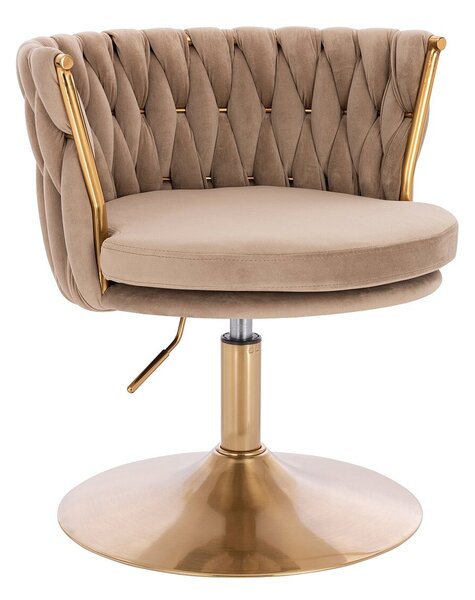 HR450N Latte Modern Velúr Szék Arany lábbal