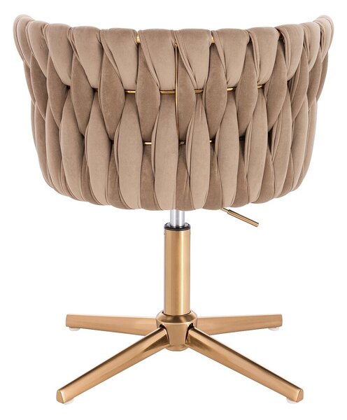 HR450CROSS Latte Modern Velúr Szék Arany lábbal
