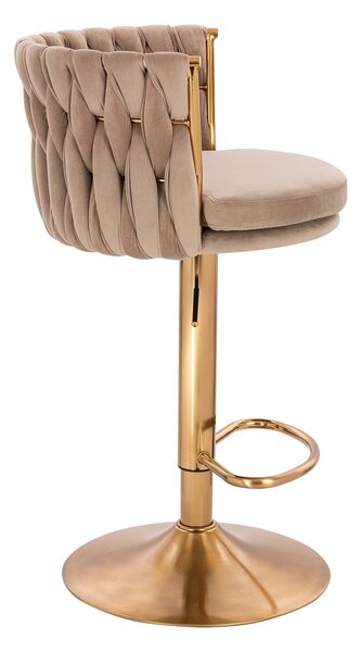 HR450W Latte Modern Velúr Szék Arany lábbal