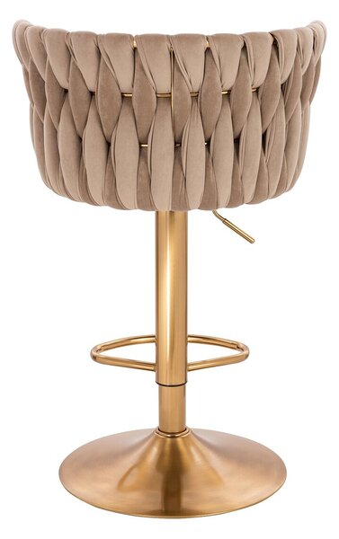HR450W Latte Modern Velúr Szék Arany lábbal