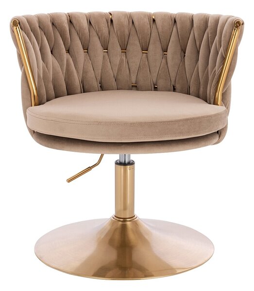 HR450N Latte Modern Velúr Szék Arany lábbal