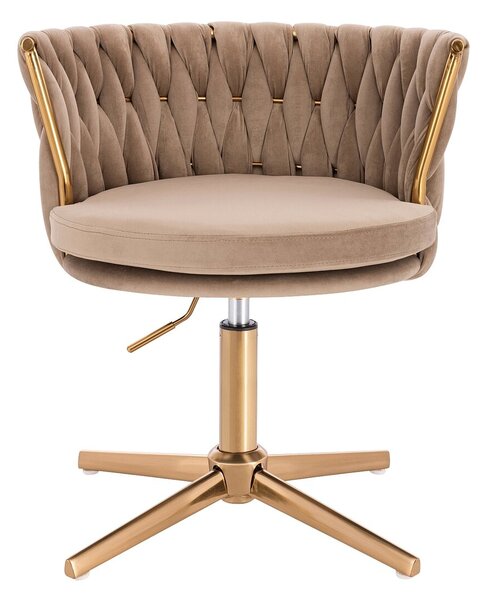 HR450CROSS Latte Modern Velúr Szék Arany lábbal