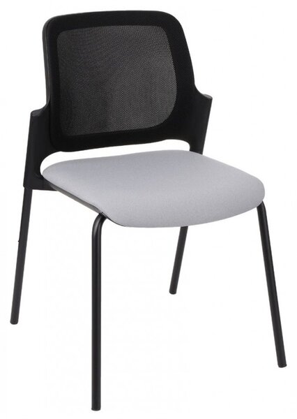 GRO-Aspen 4L BS Black fémvázas tárgyalószék hálós háttámlával