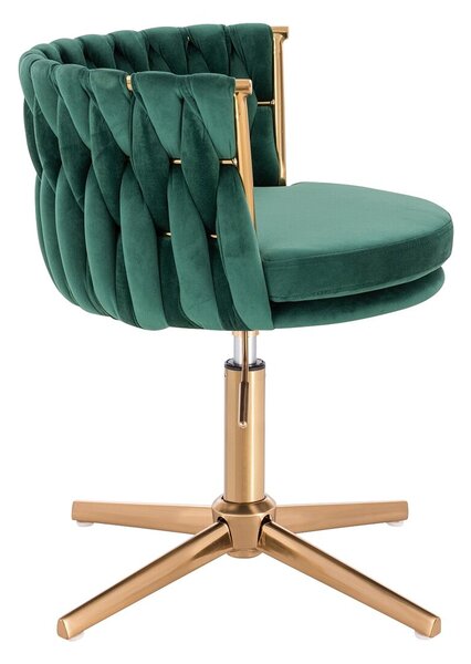 HR450CROSS Sötétzöld Modern Velúr Szék Arany lábbal