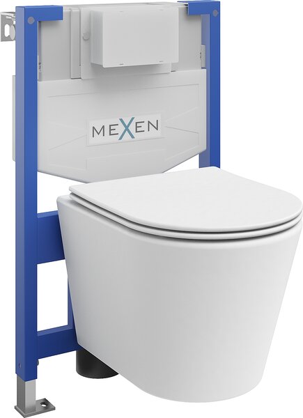 Mexen Fenix XS-F, rejtett modul és falra szerelhető WC Rico, lassú esésű üléssel, fehér matt, 68030724001