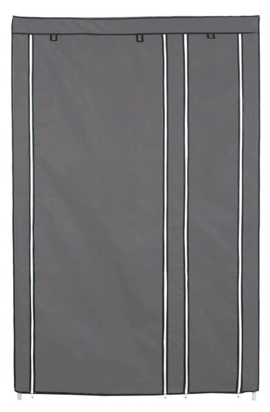 Szövet ruhatároló szekrény hordozható gardrób, szürke 110x45x175cm