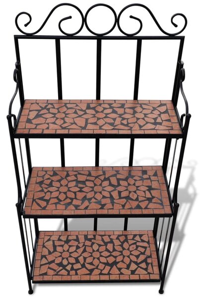 Terrakotta mozaikmintás növénytartó állvány