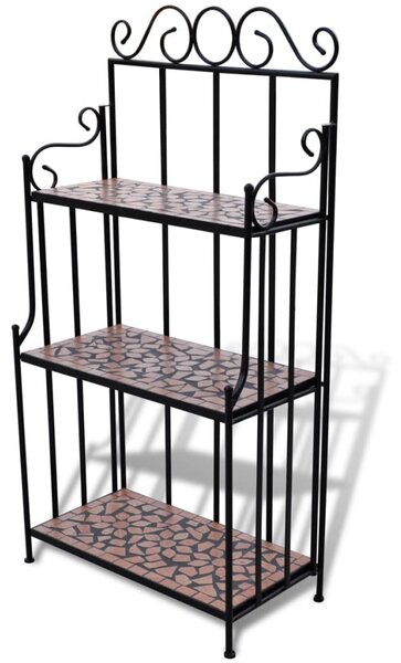 Terrakotta mozaikmintás növénytartó állvány