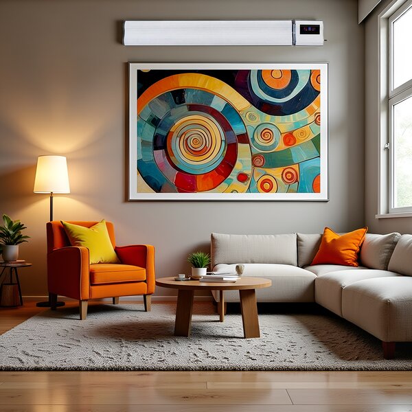 Infrapanel elektromos fűtés, fehér, ElectricSun, 1200W / 600W, SZ94xM15cm elektromos fűtőtest, termosztáttal és Smart Life App wifivel