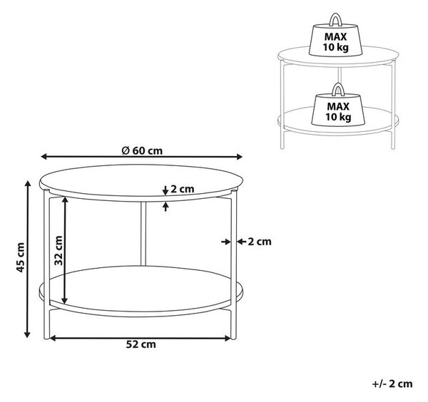Dohányzóasztal REVA Fehér márvány