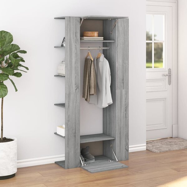 VidaXL szürke sonoma színű szerelt fa előszobaszekrény 97,5x37x99 cm