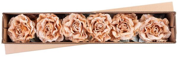 Virág MagicHome, bazsarózsa levéllel, arany, szár, virágméret: 12 cm, virághossz: 23 cm