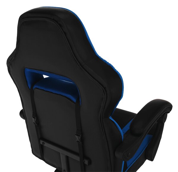 KONDELA Irodai/gamer szék, kék/fekete, GUNNER