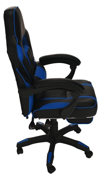 KONDELA Irodai/gamer szék, kék/fekete, GUNNER