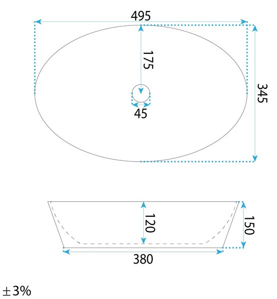 Rea Astoria, pultra szerelhető mosdó 409x340x150 mm, fényes fehér, REA-U0641