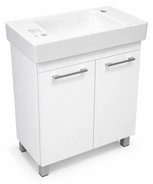 VivaStyle PANEL- KMT 60 lábon álló fürdőszobabútor CeraStyle SHARP -JOBB CSAPLYUKAS mosdóval 60x30cm
