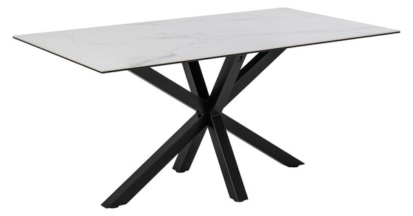 Asztal Norsica 446, 76x90cm, Fekete, Fehér