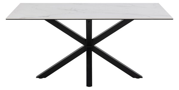 Asztal Norsica 446, 76x90cm, Fekete, Fehér