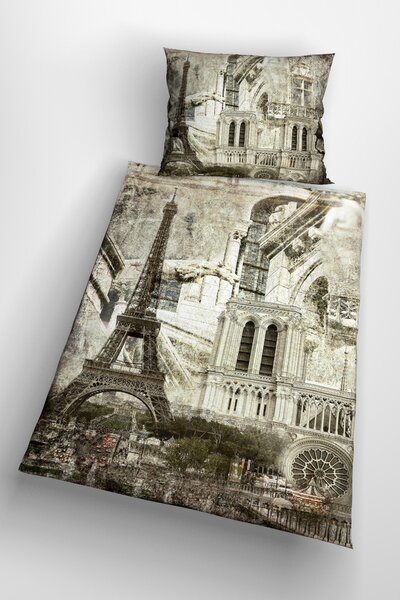 3d ágyneműhuzat Eiffel Tower pamut 140x200 cm