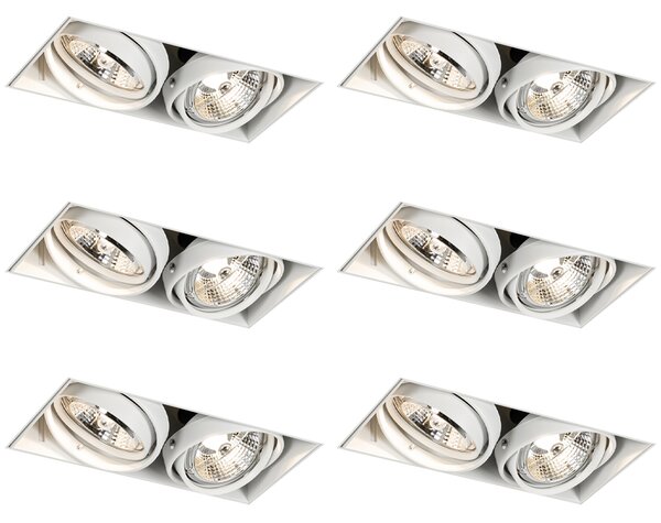 6 darabos süllyesztett spotlámpa szett fehér GU10 70mm 2-fényű keret nélküli - Oneon