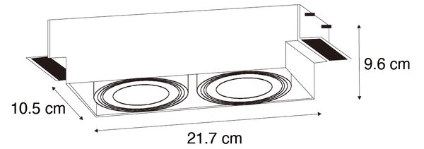 6 darabos süllyesztett spotlámpa szett fehér GU10 70mm 2-fényű keret nélküli - Oneon