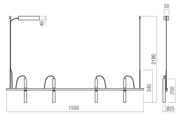 PRAXI LED függőlámpa, silver coffee, 3000K